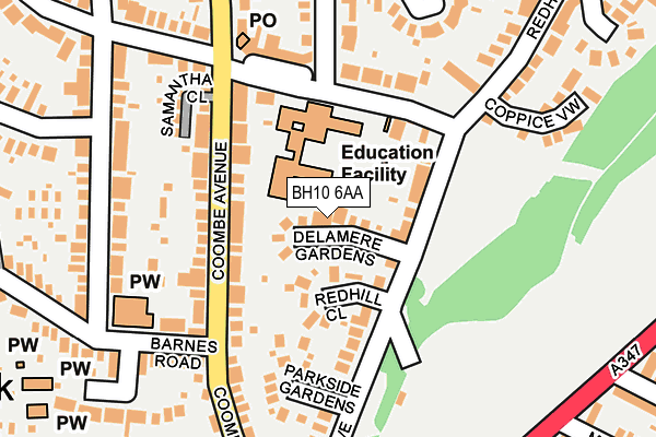 BH10 6AA map - OS OpenMap – Local (Ordnance Survey)