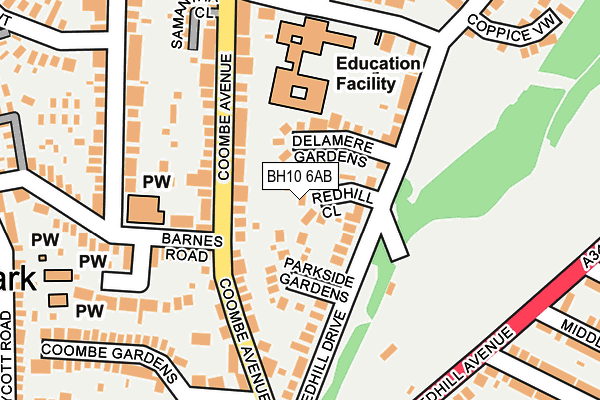 BH10 6AB map - OS OpenMap – Local (Ordnance Survey)