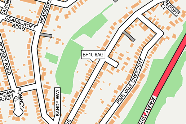 BH10 6AG map - OS OpenMap – Local (Ordnance Survey)