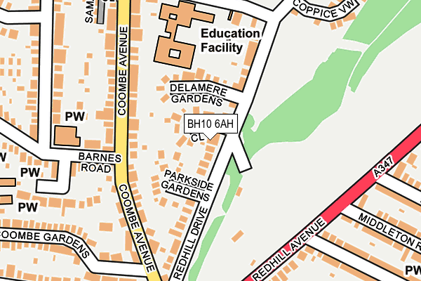 BH10 6AH map - OS OpenMap – Local (Ordnance Survey)