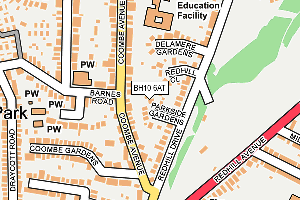 BH10 6AT map - OS OpenMap – Local (Ordnance Survey)