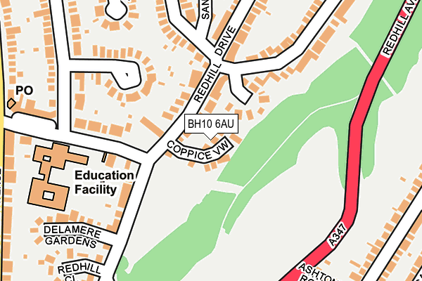 BH10 6AU map - OS OpenMap – Local (Ordnance Survey)
