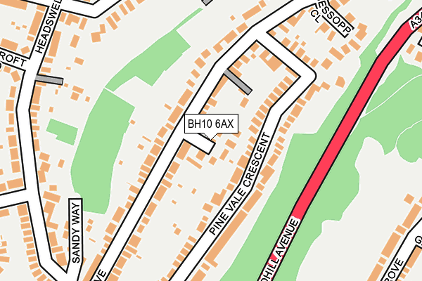 BH10 6AX map - OS OpenMap – Local (Ordnance Survey)