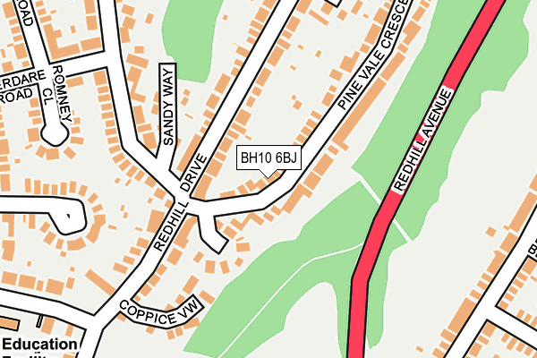 BH10 6BJ map - OS OpenMap – Local (Ordnance Survey)