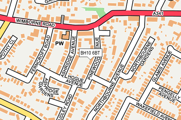 BH10 6BT map - OS OpenMap – Local (Ordnance Survey)