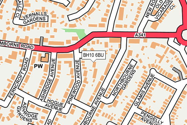 BH10 6BU map - OS OpenMap – Local (Ordnance Survey)