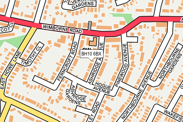 BH10 6BX map - OS OpenMap – Local (Ordnance Survey)