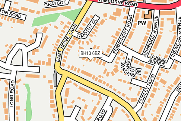 BH10 6BZ map - OS OpenMap – Local (Ordnance Survey)
