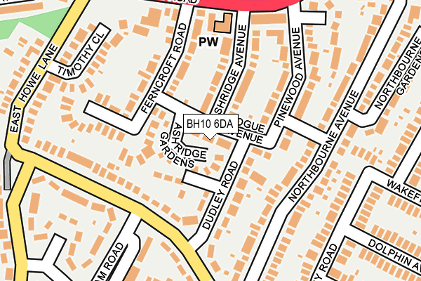 BH10 6DA map - OS OpenMap – Local (Ordnance Survey)