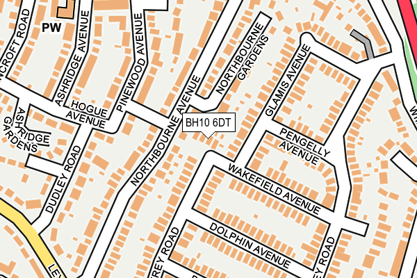 BH10 6DT map - OS OpenMap – Local (Ordnance Survey)