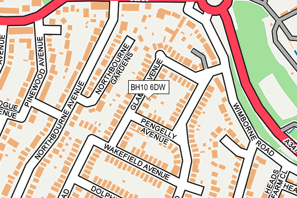 BH10 6DW map - OS OpenMap – Local (Ordnance Survey)