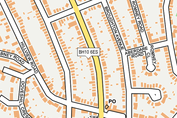 BH10 6ES map - OS OpenMap – Local (Ordnance Survey)