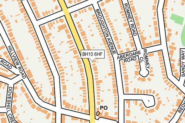 BH10 6HF map - OS OpenMap – Local (Ordnance Survey)