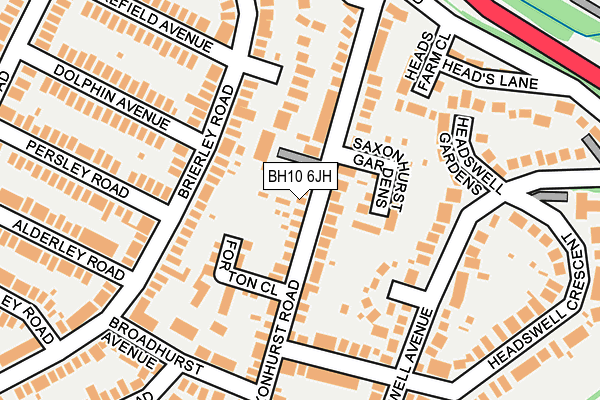 BH10 6JH map - OS OpenMap – Local (Ordnance Survey)