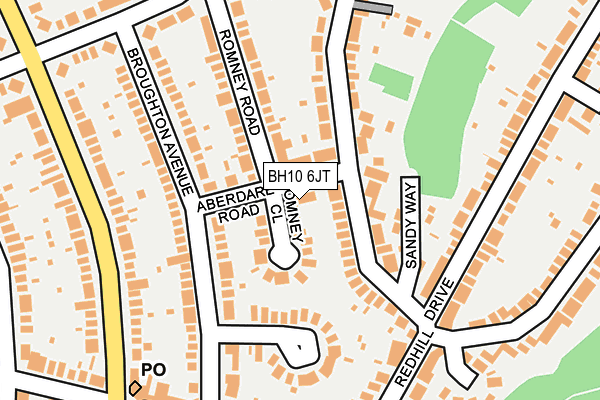 BH10 6JT map - OS OpenMap – Local (Ordnance Survey)