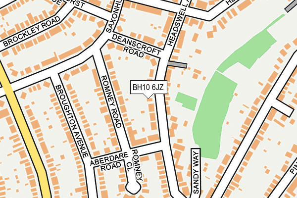 BH10 6JZ map - OS OpenMap – Local (Ordnance Survey)