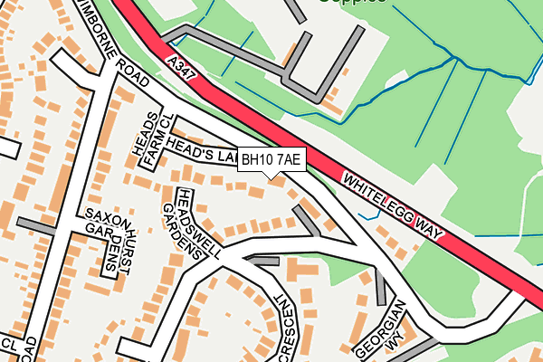 BH10 7AE map - OS OpenMap – Local (Ordnance Survey)