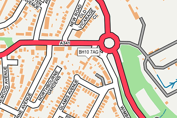 BH10 7AG map - OS OpenMap – Local (Ordnance Survey)