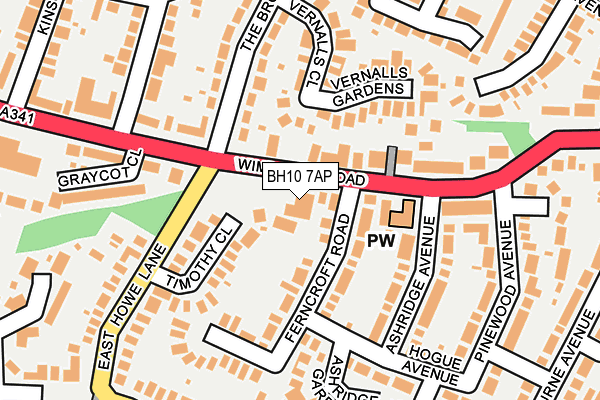 BH10 7AP map - OS OpenMap – Local (Ordnance Survey)