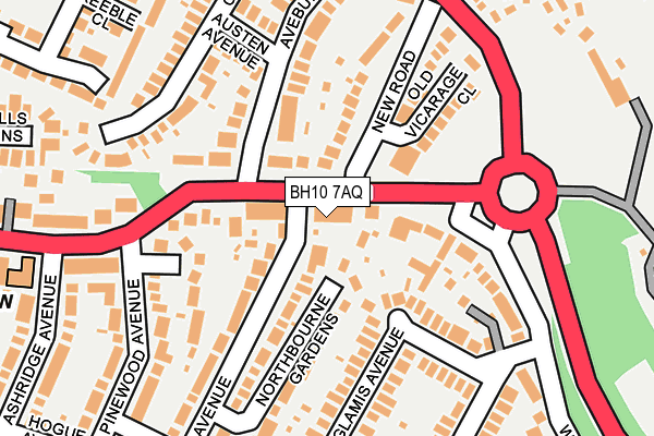 BH10 7AQ map - OS OpenMap – Local (Ordnance Survey)