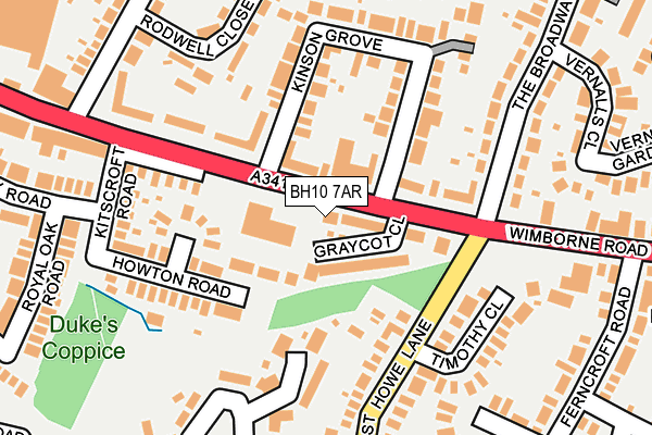 BH10 7AR map - OS OpenMap – Local (Ordnance Survey)