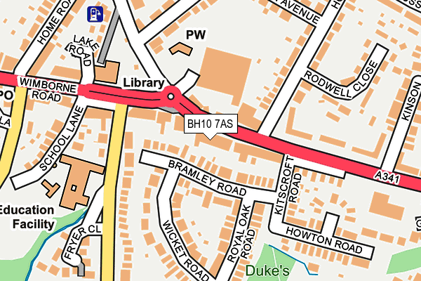 BH10 7AS map - OS OpenMap – Local (Ordnance Survey)