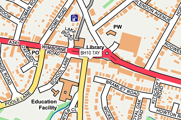 BH10 7AY map - OS OpenMap – Local (Ordnance Survey)