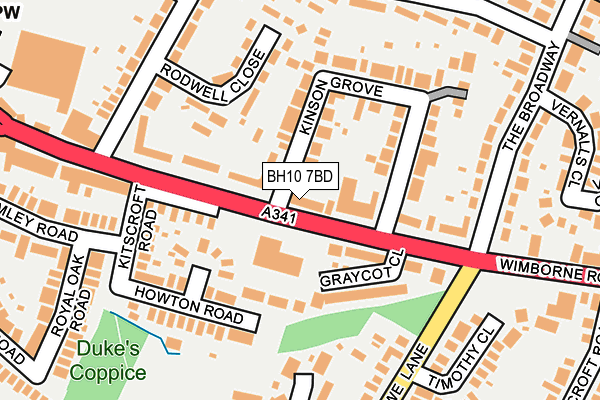 BH10 7BD map - OS OpenMap – Local (Ordnance Survey)