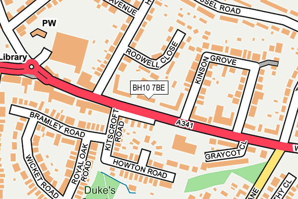 BH10 7BE map - OS OpenMap – Local (Ordnance Survey)