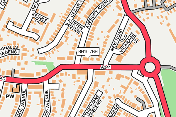 BH10 7BH map - OS OpenMap – Local (Ordnance Survey)