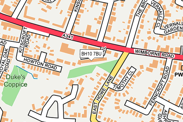 BH10 7BU map - OS OpenMap – Local (Ordnance Survey)