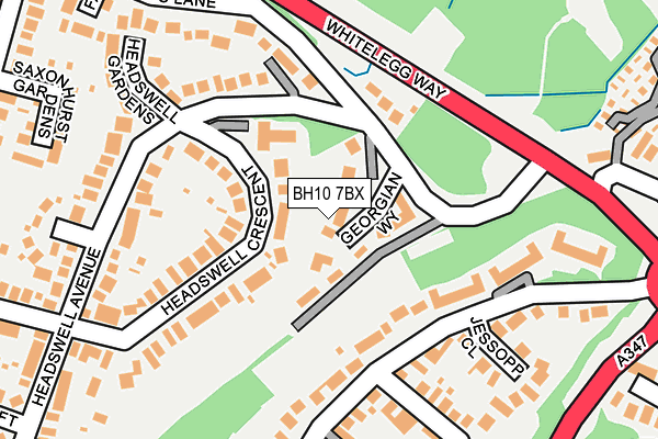 BH10 7BX map - OS OpenMap – Local (Ordnance Survey)