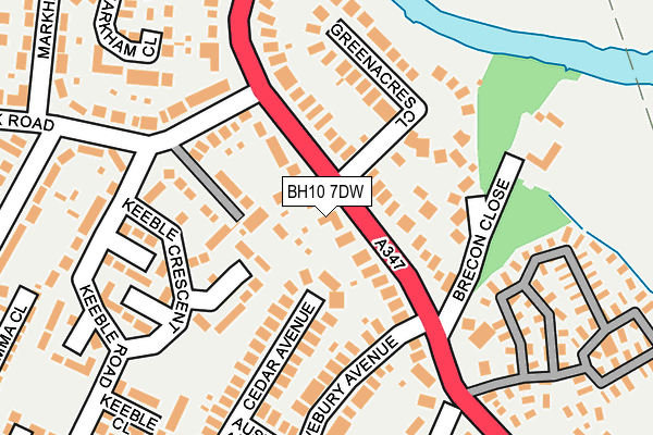 BH10 7DW map - OS OpenMap – Local (Ordnance Survey)