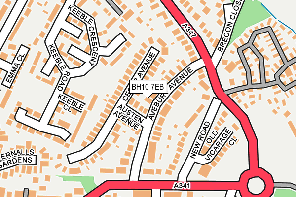 BH10 7EB map - OS OpenMap – Local (Ordnance Survey)