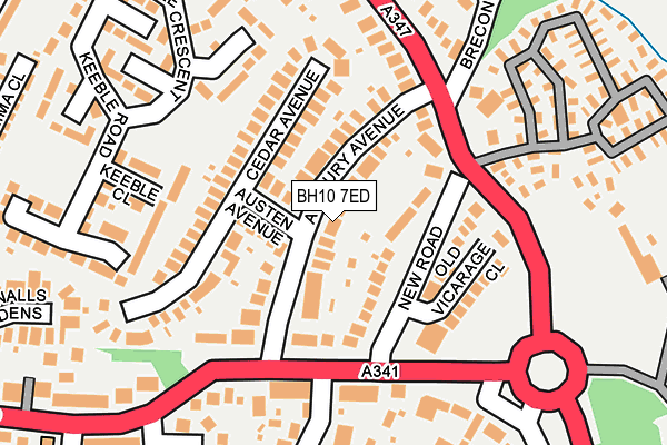 BH10 7ED map - OS OpenMap – Local (Ordnance Survey)