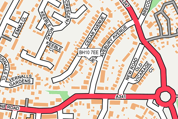 BH10 7EE map - OS OpenMap – Local (Ordnance Survey)