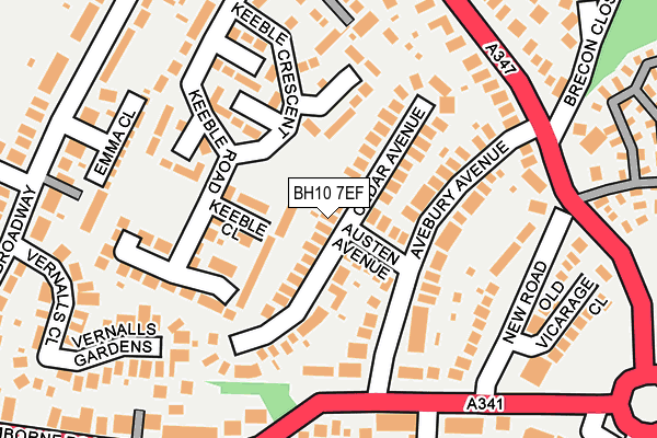 BH10 7EF map - OS OpenMap – Local (Ordnance Survey)