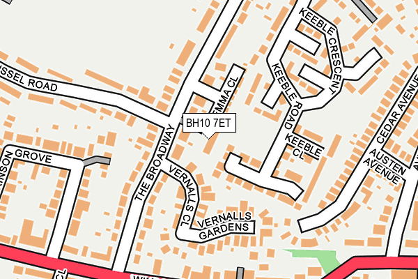BH10 7ET map - OS OpenMap – Local (Ordnance Survey)