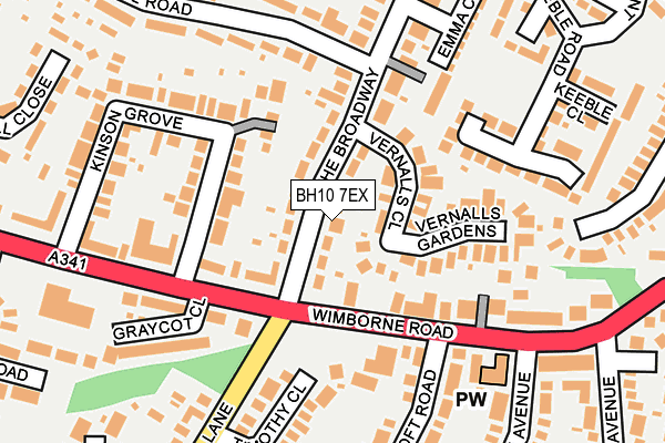 BH10 7EX map - OS OpenMap – Local (Ordnance Survey)
