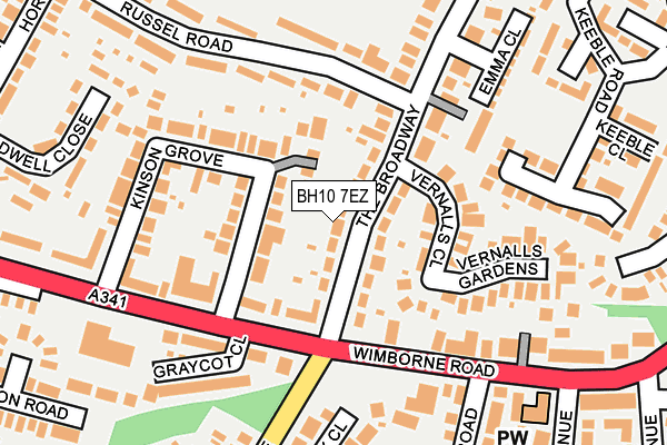 BH10 7EZ map - OS OpenMap – Local (Ordnance Survey)