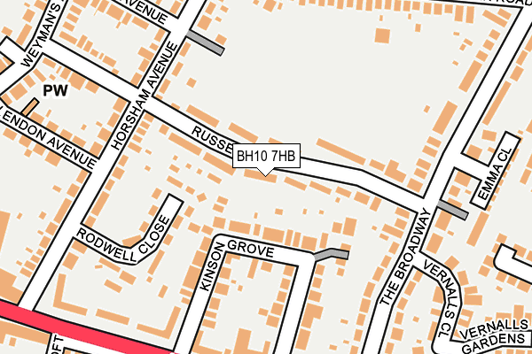BH10 7HB map - OS OpenMap – Local (Ordnance Survey)