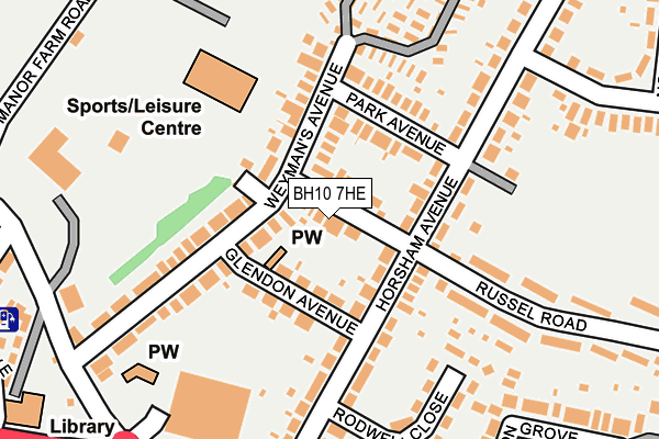 BH10 7HE map - OS OpenMap – Local (Ordnance Survey)