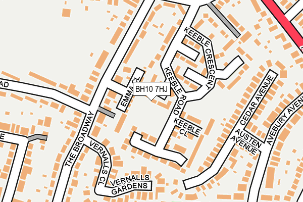 BH10 7HJ map - OS OpenMap – Local (Ordnance Survey)