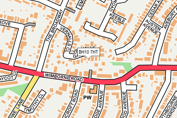 BH10 7HT map - OS OpenMap – Local (Ordnance Survey)