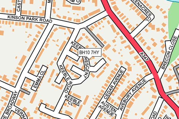 BH10 7HY map - OS OpenMap – Local (Ordnance Survey)