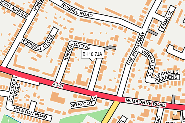 BH10 7JA map - OS OpenMap – Local (Ordnance Survey)