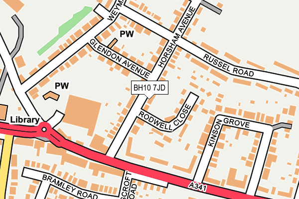 BH10 7JD map - OS OpenMap – Local (Ordnance Survey)