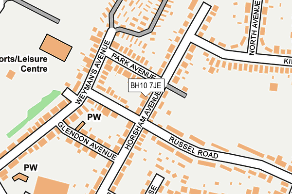 BH10 7JE map - OS OpenMap – Local (Ordnance Survey)
