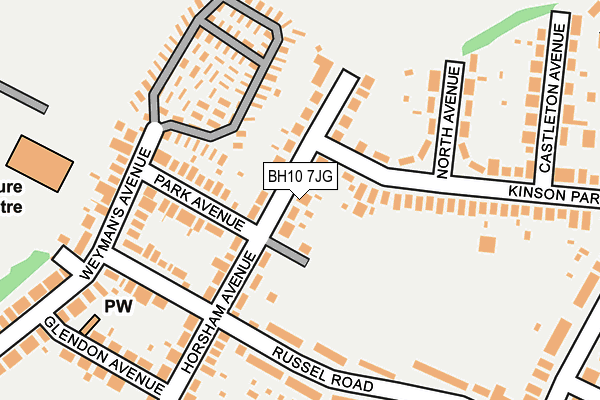BH10 7JG map - OS OpenMap – Local (Ordnance Survey)