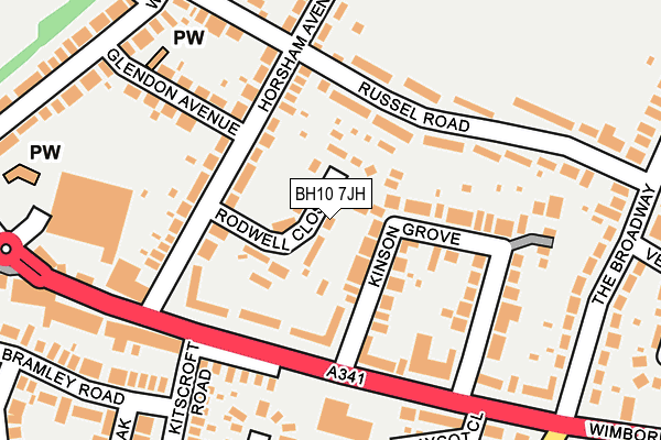 BH10 7JH map - OS OpenMap – Local (Ordnance Survey)